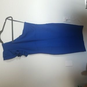 One shoulder ruffled dress-Blue